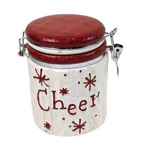 Christmas Holiday “Cheer” Medium Sized Cookie Candy Air Tight Container 59d